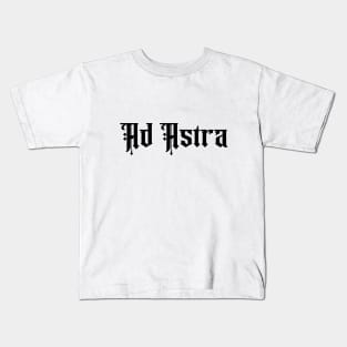 Ad Astra Per Aspera Latin Motto Calligraphy B&W Kids T-Shirt